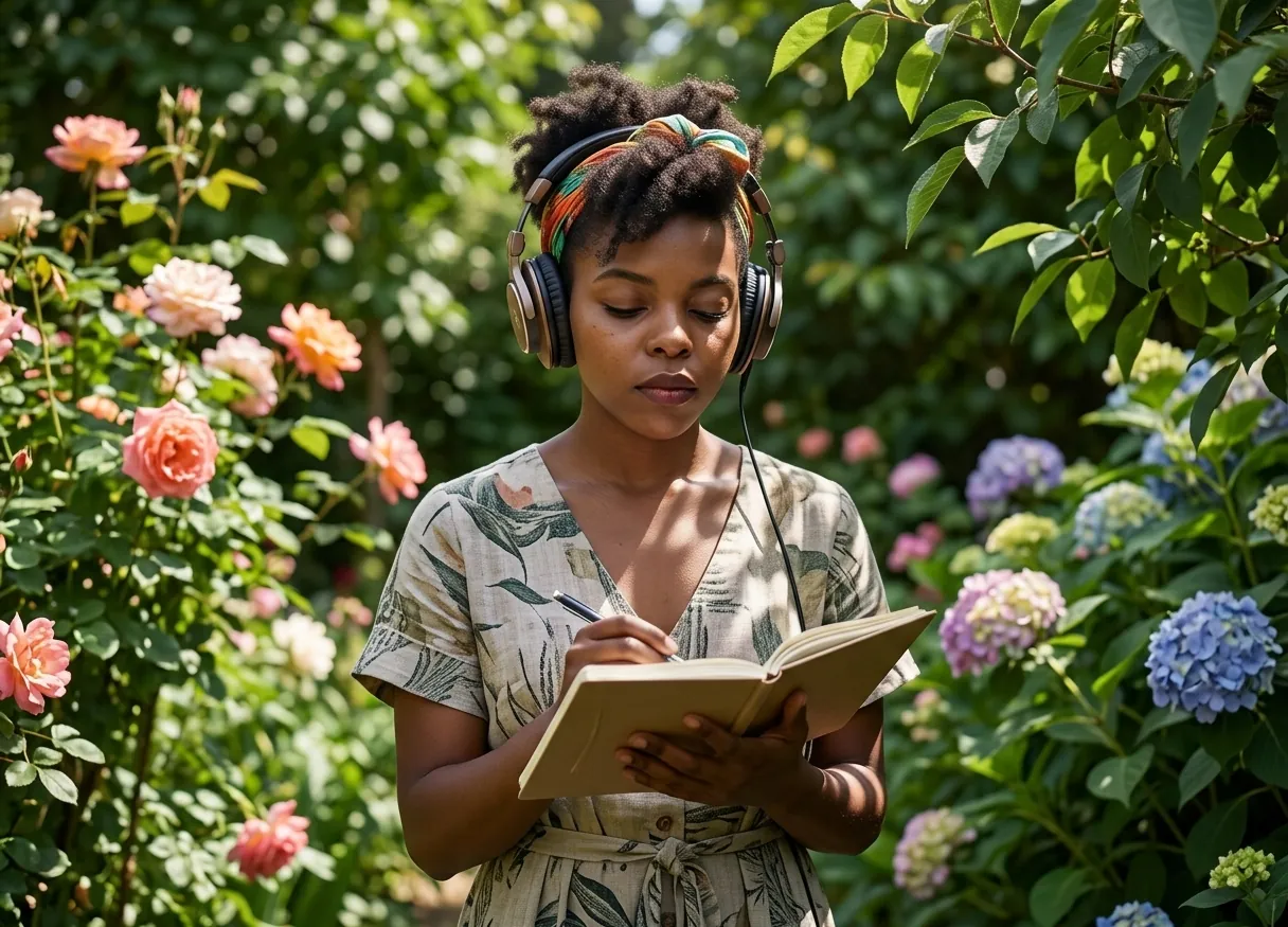 Portrait studio d'un artiste musical, avec éclairage de style cinéma